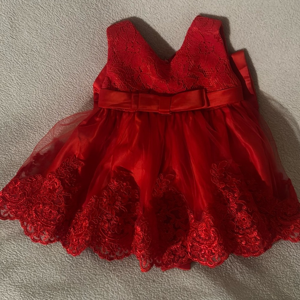 Red 3 month baby dress